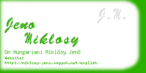 jeno miklosy business card