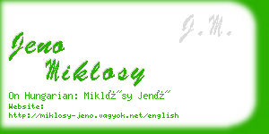 jeno miklosy business card